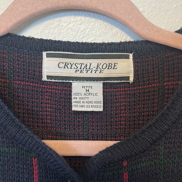 VINTAGE Sweater knit blazer cardigan Crystal-Kobe Petite Medium - Picture 3 of 7